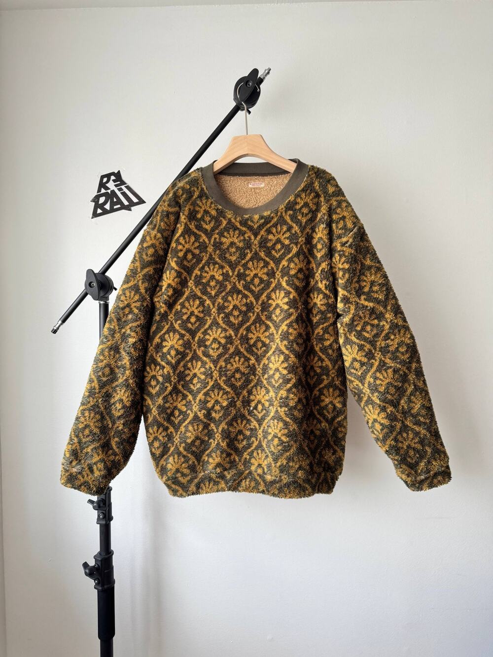 Kapital Fleece Pattern Crewneck Pullover Brown Size 3 (L/XL)